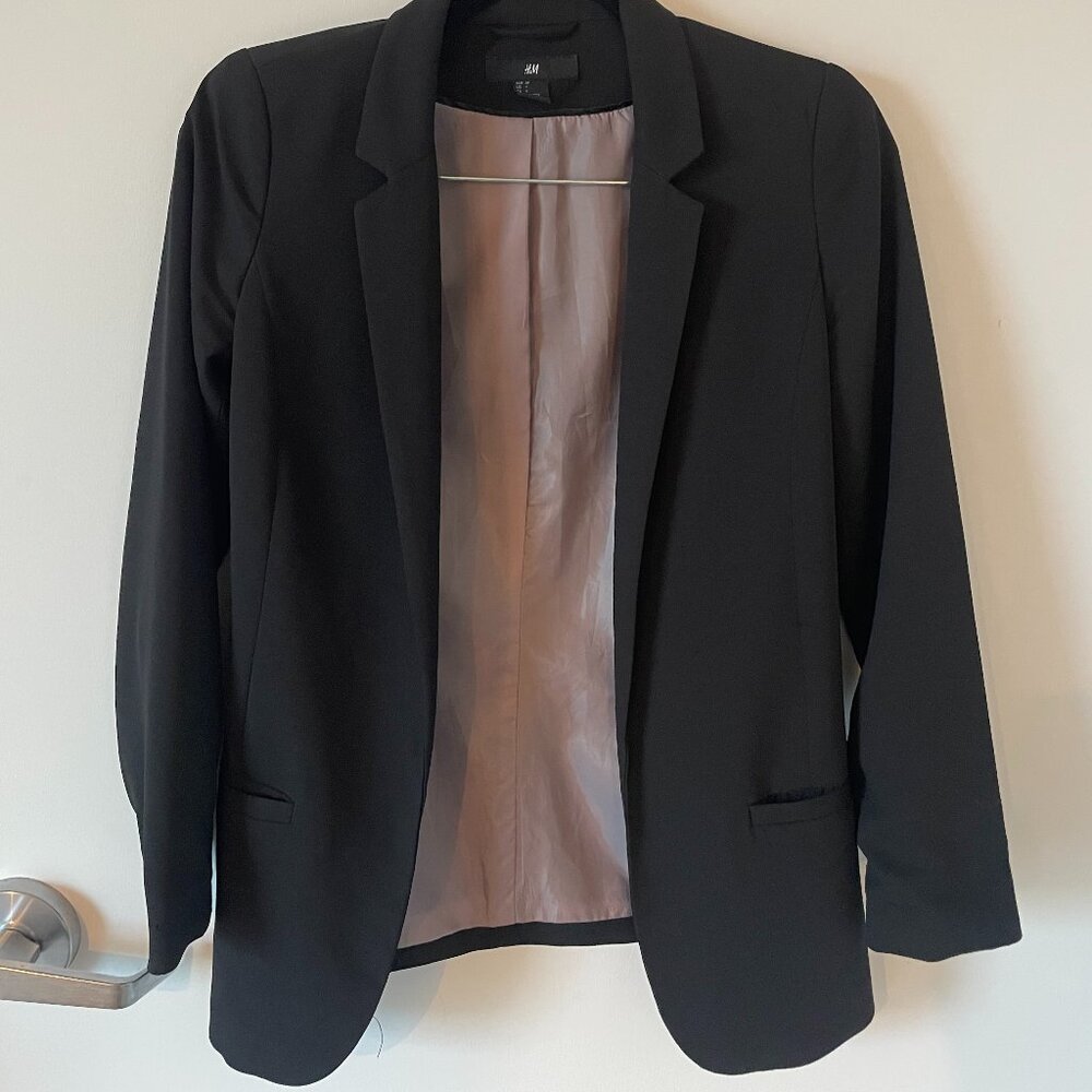H&M Fitted Blazer, Black, Size 4